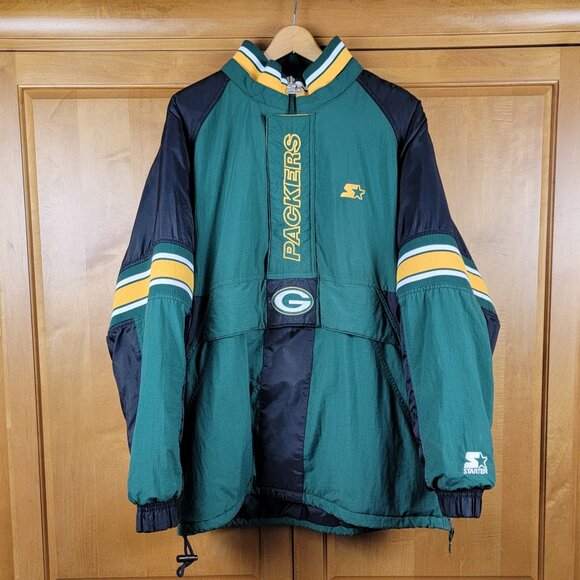 Vintage 90s Starter Pro Line NFL Green Bay Packers Pullover Winter Jacket - L - Picture 2 of 15